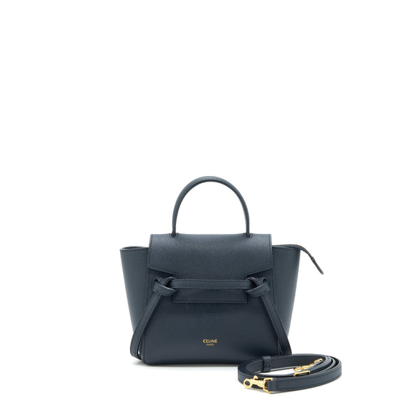 CELINE PICO BELT BAG GRAINED CALFSKIN NAVY GHW