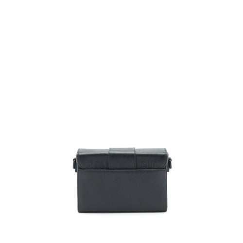 DIOR 30 MINI MONTAIGN BOX GRAINED CALFSKIN BLACK WITH BLACK HARDWARE