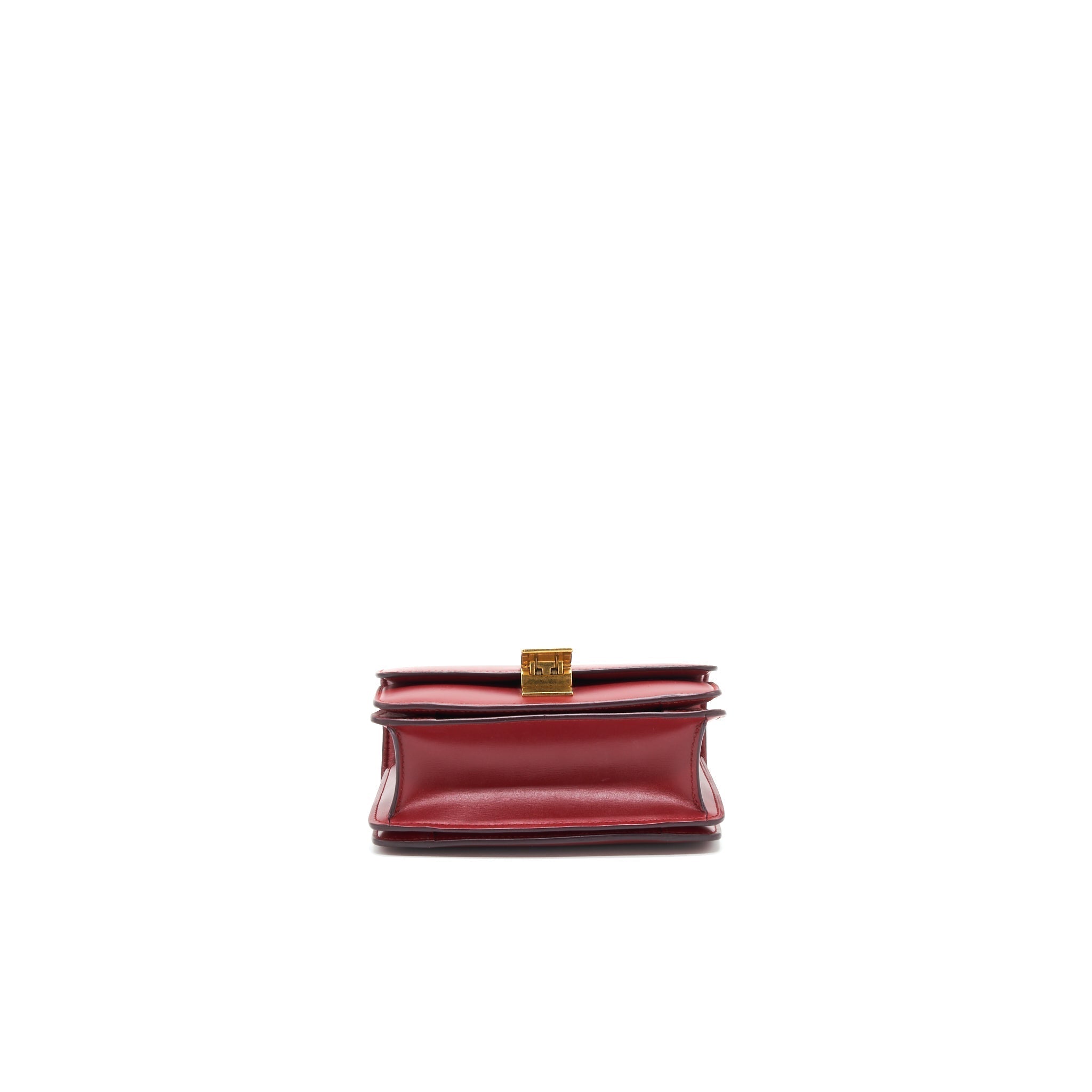 CELINE SMALL CLASSIC BOX BAG RED WITH GHW