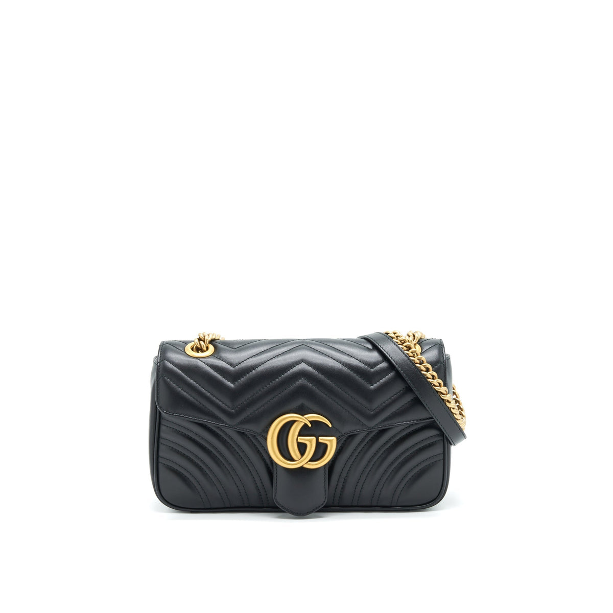 GUCCI GG MARMONT SHOULDER BAG 26CM BLACK WITH GHW