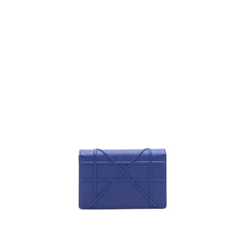 DIOR DIORAMA WALLET ON CHAIN BLUE WITH SHW