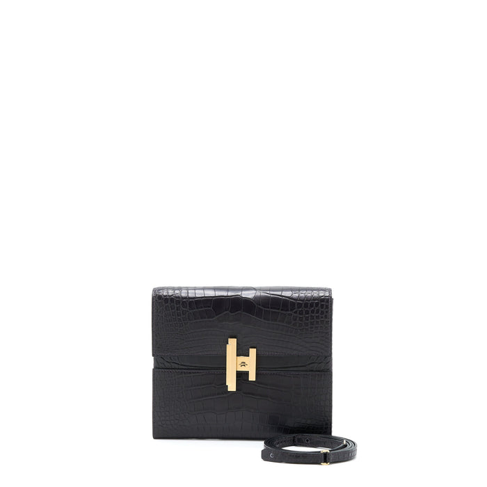HERMES CINHETIC TO GO ALLIGATOR MISS MATTE 3W PRUNOIR GHW