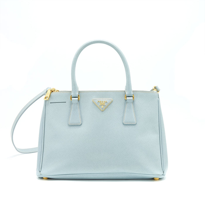 PRADA SMALL SAFFIANO LEATHER TOTE BAG LIGHT BLUE GHW