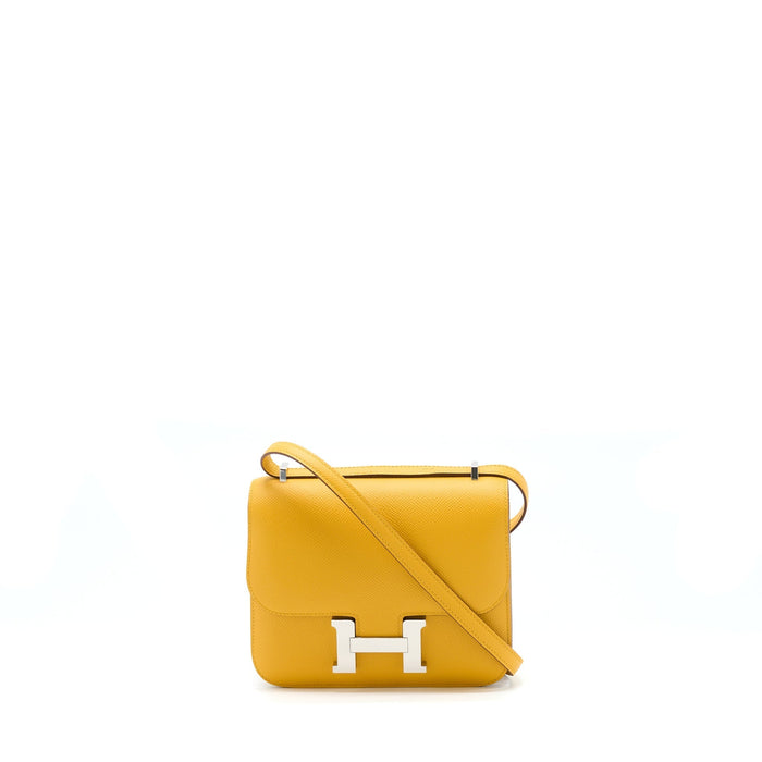 HERMES MINI CONSTANCE EPSOM 9D AMBER YELLOW SHW