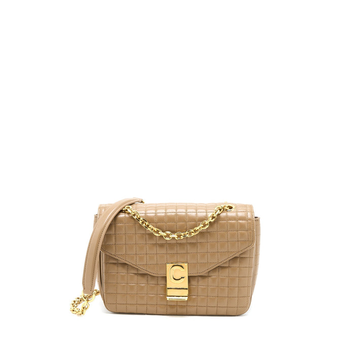 CELINE C BAG CALFSKIN LIGHT CAMEL GHW