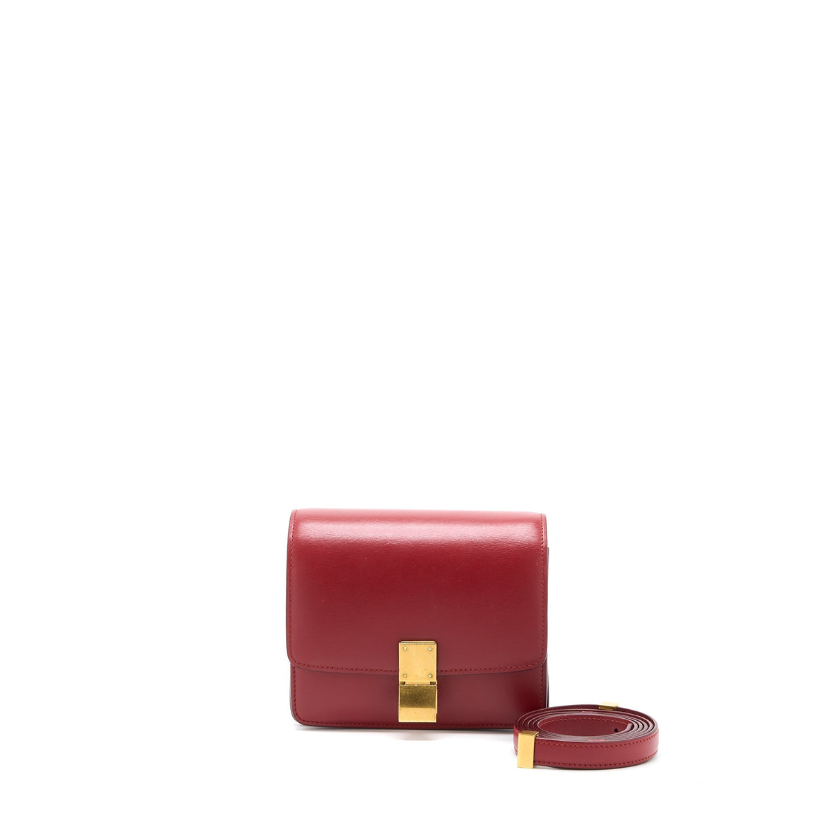 CELINE MINI BOX CALFSKIN RED GHW