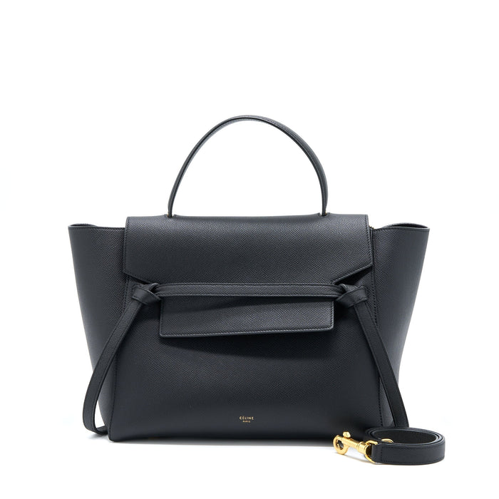 CELINE MINI BELT GRAINED CALFSKIN BLACK GHW
