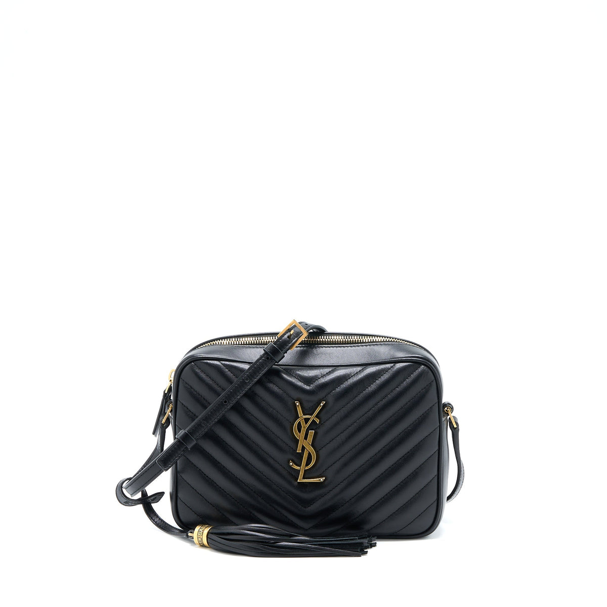 SAINT LAURENT/YSL LOU CAMERA BAG CALFSKIN BLACK GHW