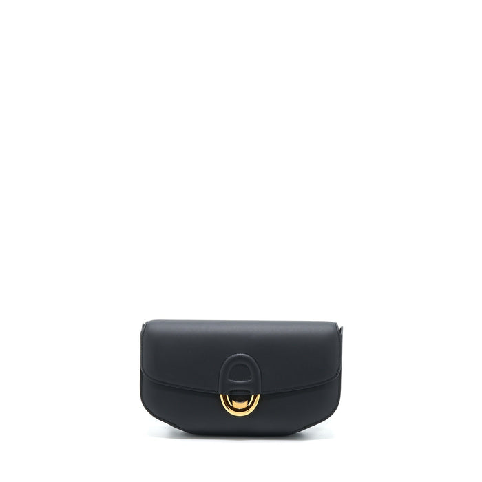 HERMES CHERCHE MIDI CLUTCH BAG MONSIEUR BLACK GHW