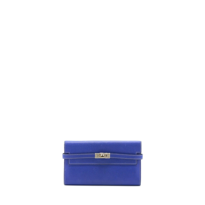 HERMES KELLY LONG WALLET EPSOM BLUE SHW