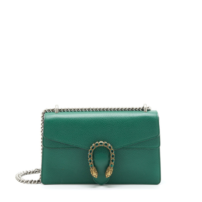 GUCCI DIONYSUS SMALL SHOULDER BAG GREEN WITH MULTICOLOUR HARDWARE