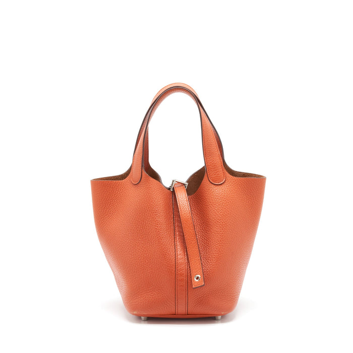 HERMES PICOTIN 18 LOCK BAG ORANGE SHW