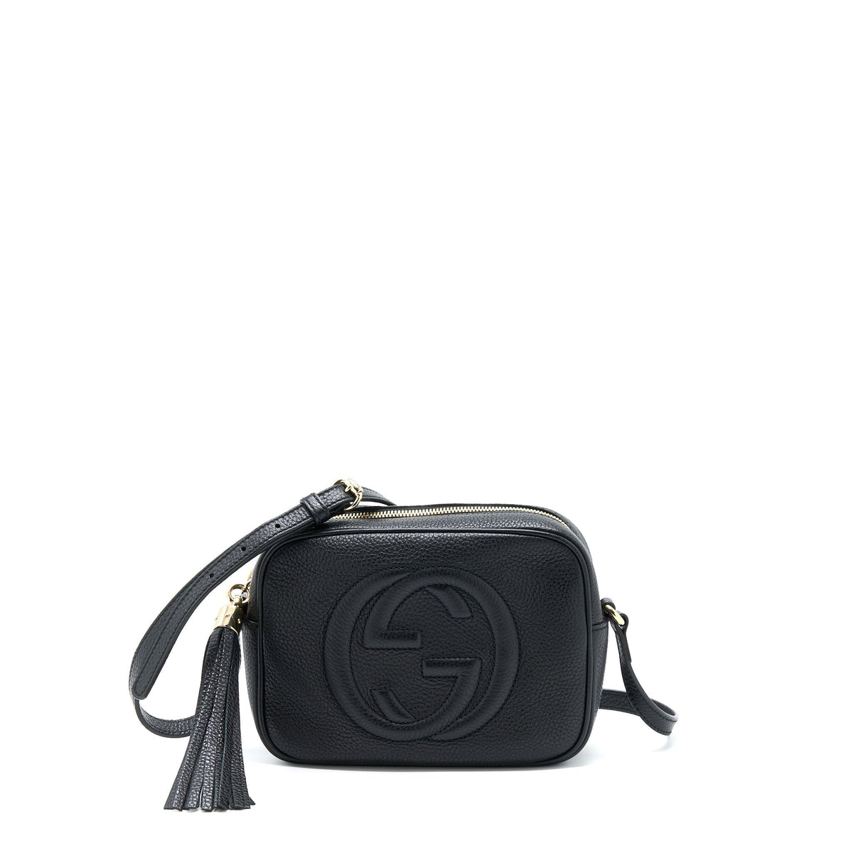 GUCCI SOHO CAMERA DISCO BAG CALFSKIN BLACK GHW