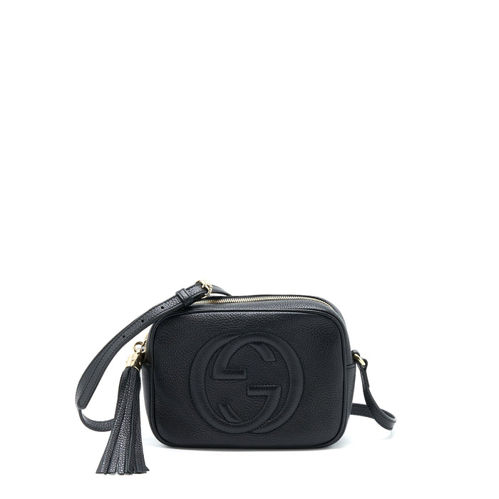 GUCCI SOHO CAMERA DISCO BAG CALFSKIN BLACK GHW