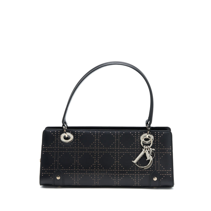 DIOR VINTAGE LADY DIOR LONG CUIR BAG CALFSKIN BLACK SHW