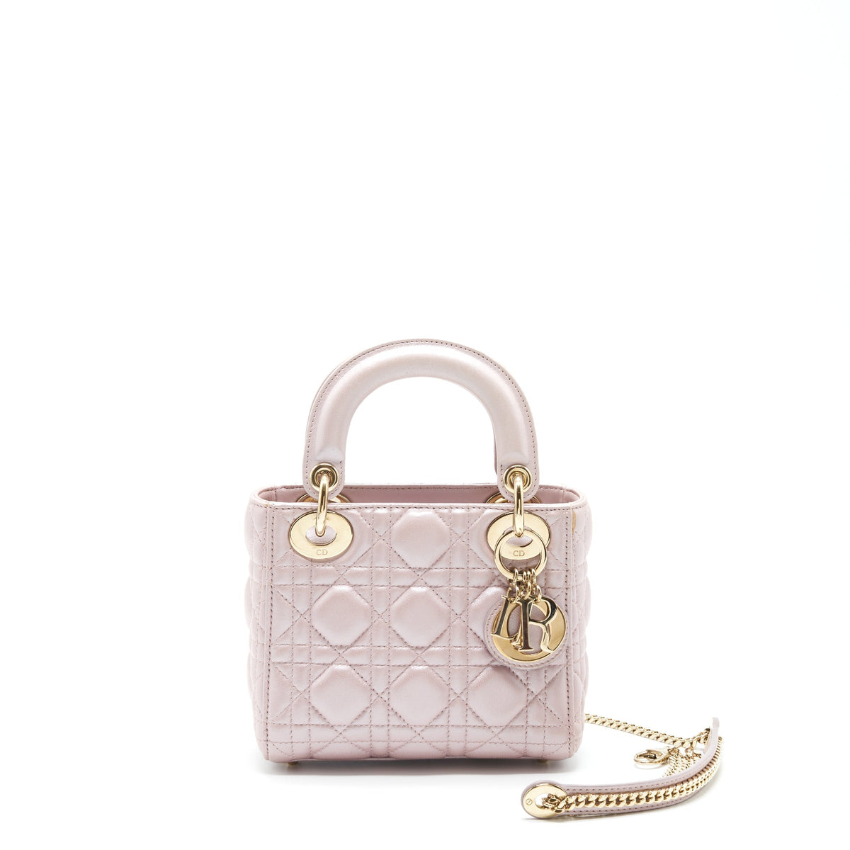 DIOR MINI LADY DIOR LAMBSKIN PINK GHW