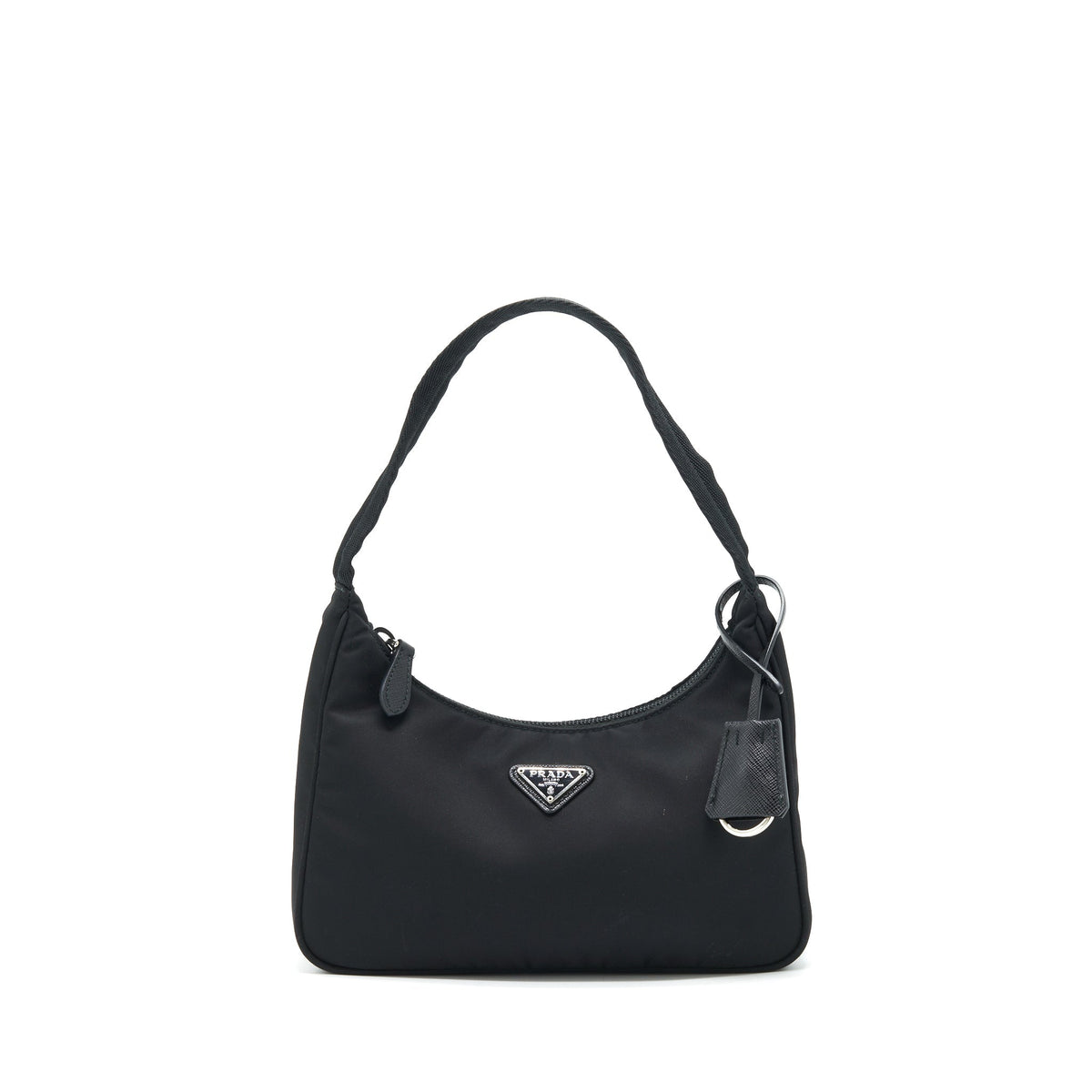 PRADA NYLON MINI TESSUTO SHOULDER BAG BLACK SHW