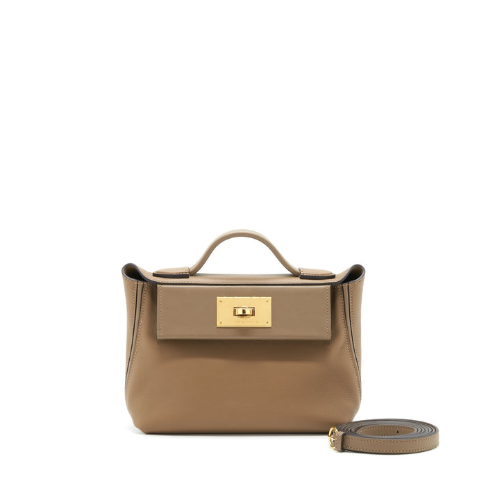 HERMES MINI 24/24 2424-21 BAG SWIFT/EVERCOLOR BEIGE DE WEIMAR/ETOUPE GHW