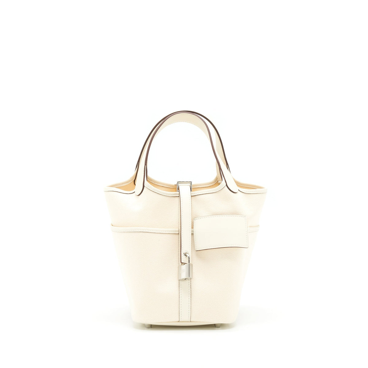 HERMES PICOTIN CARGO 18 SWIFT AND TOILE CANVAS ECRU/NATA SHW