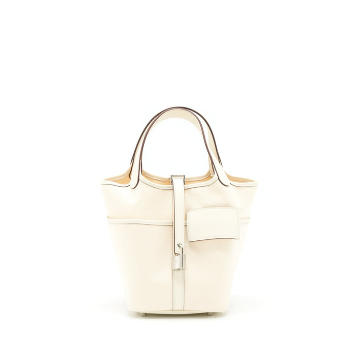 HERMES PICOTIN CARGO 18 SWIFT AND TOILE CANVAS ECRU/NATA SHW