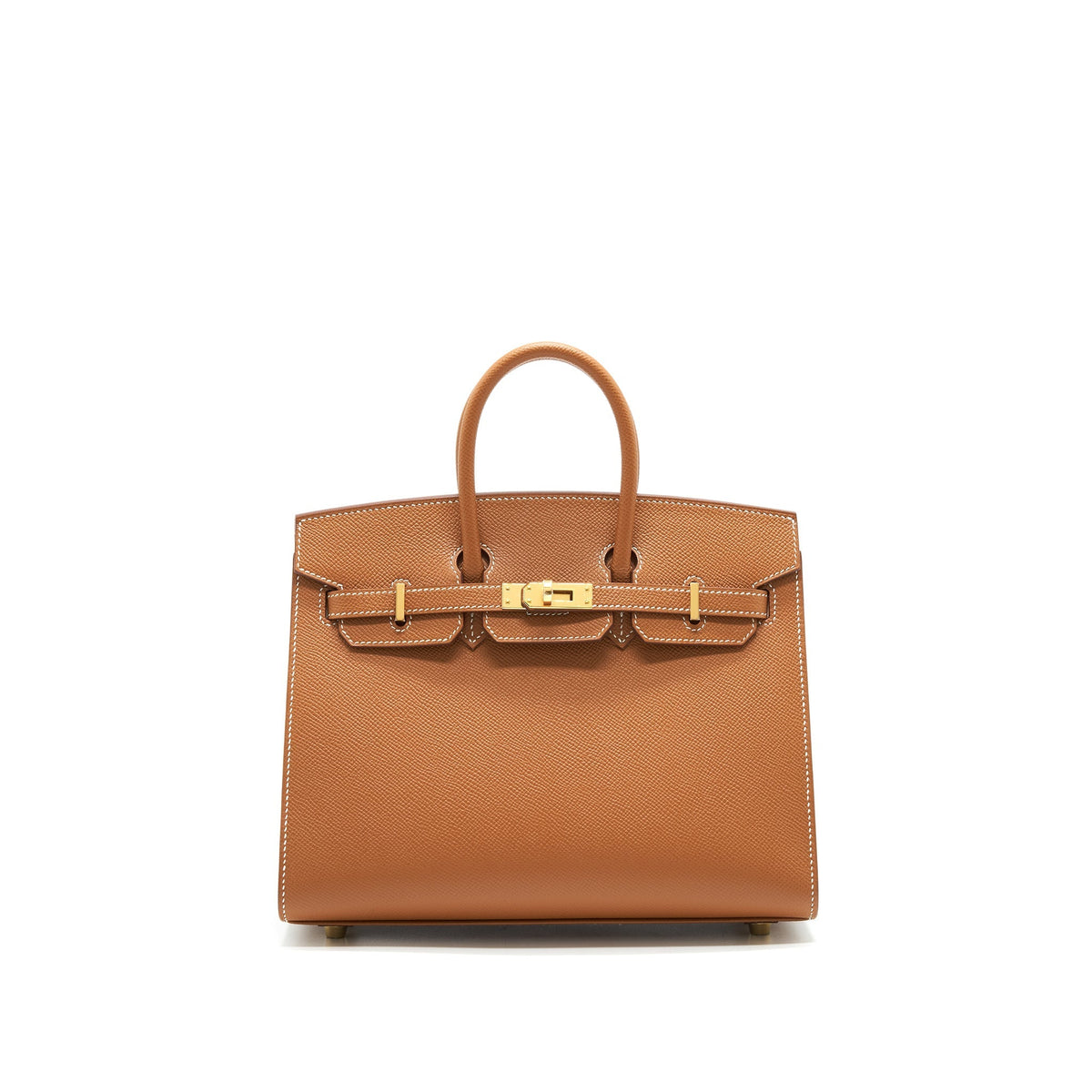 HERMES BIRKIN 25 SELLIER GOLD WITH GHW EPSOM LEATHER