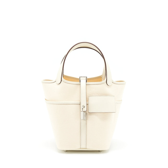 HERMES PICOTIN CARGO 18 LOCK BAG CANVAS/SWIFT ECRU/NATA SHW