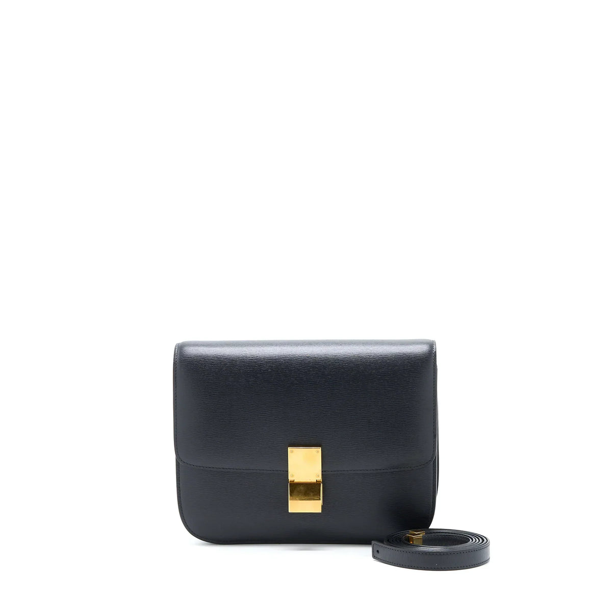 CELINE MEDIUM CLASSIC BOX CALFSKIN LIEGE ANTHRACITE GHW