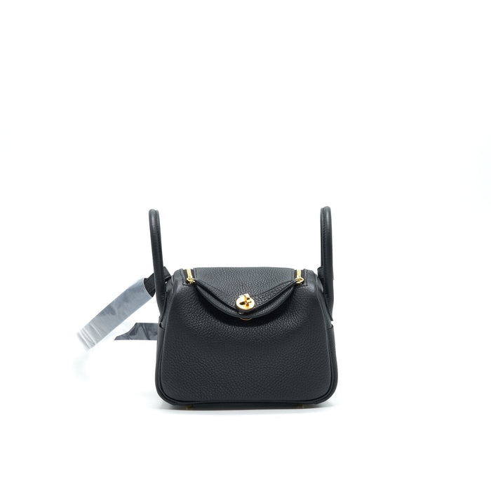 HERMES MINI LINDY CC89 BLACK GHW