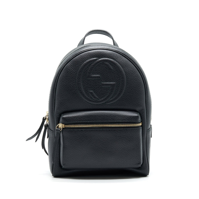 GUCCI SOHO LEATHER BACKPACK BLACK