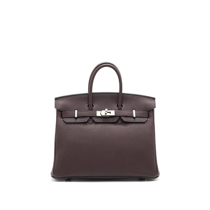 HERMES BIRKIN 25 0G ROUGE SELLIER TOGO LEATHER SHW