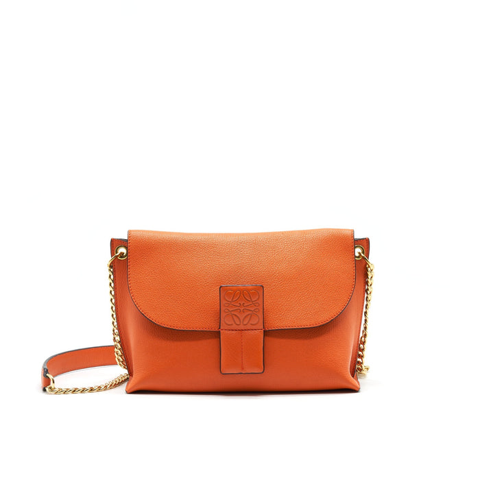 LOEWE CROSSBODY LEATHER BAG ORANGE