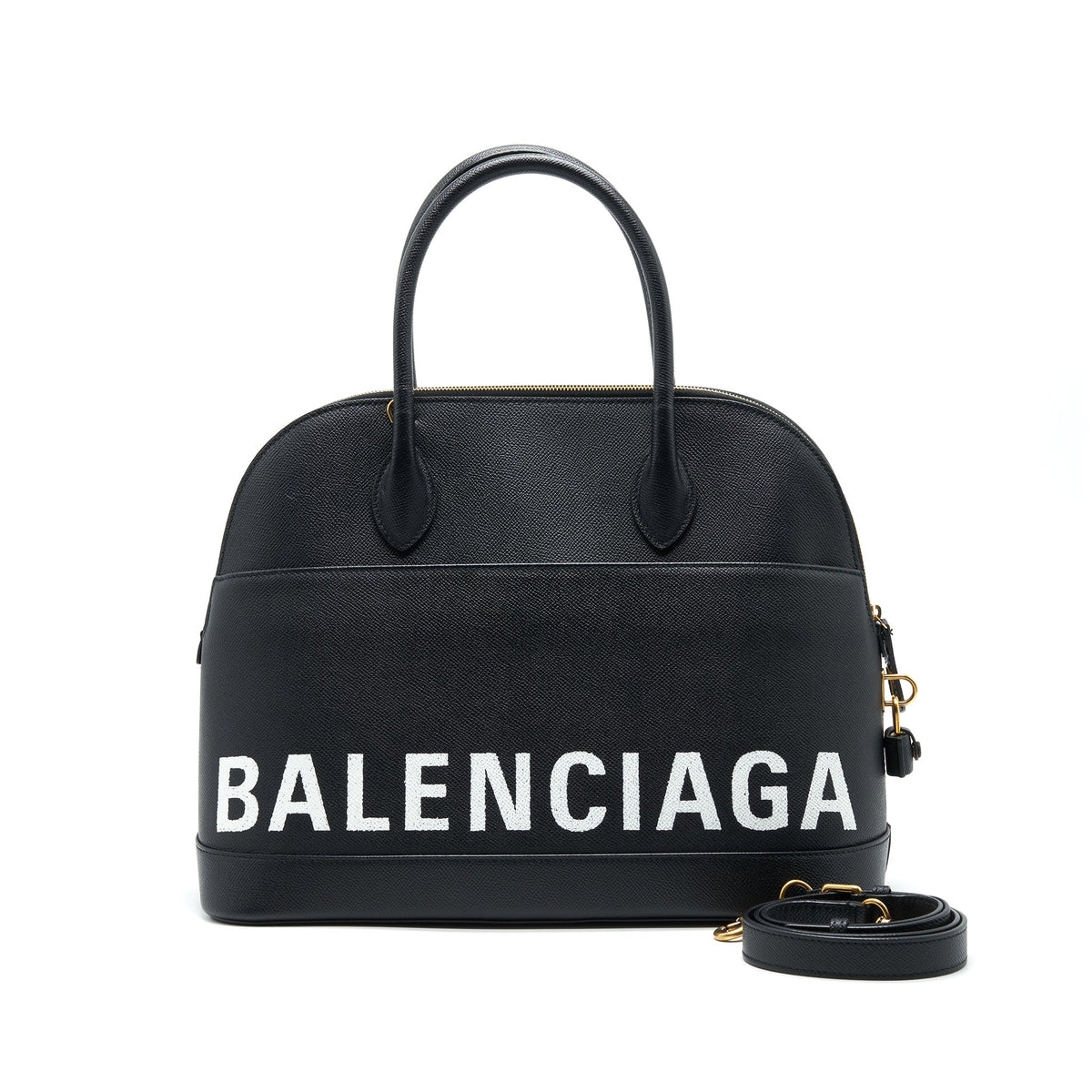 BALENCIAGA LARGE VILLA TOP HANDLE TOTE BAG BLACK
