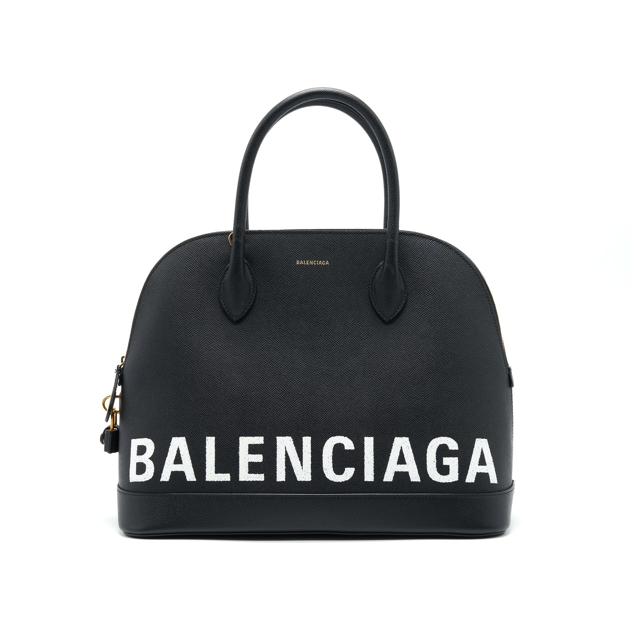 BALENCIAGA LARGE VILLA TOP HANDLE TOTE BAG BLACK