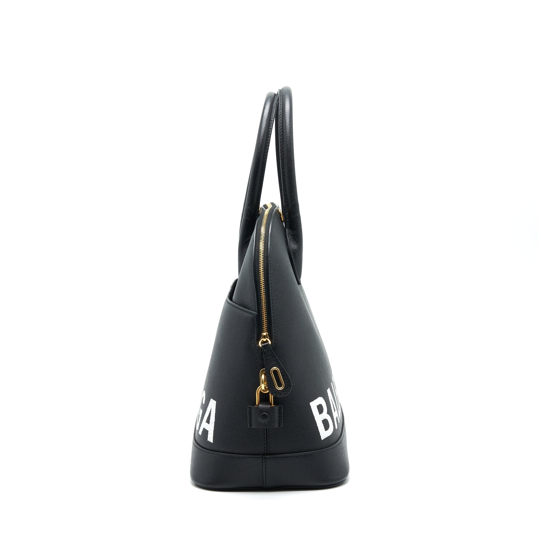 BALENCIAGA LARGE VILLA TOP HANDLE TOTE BAG BLACK