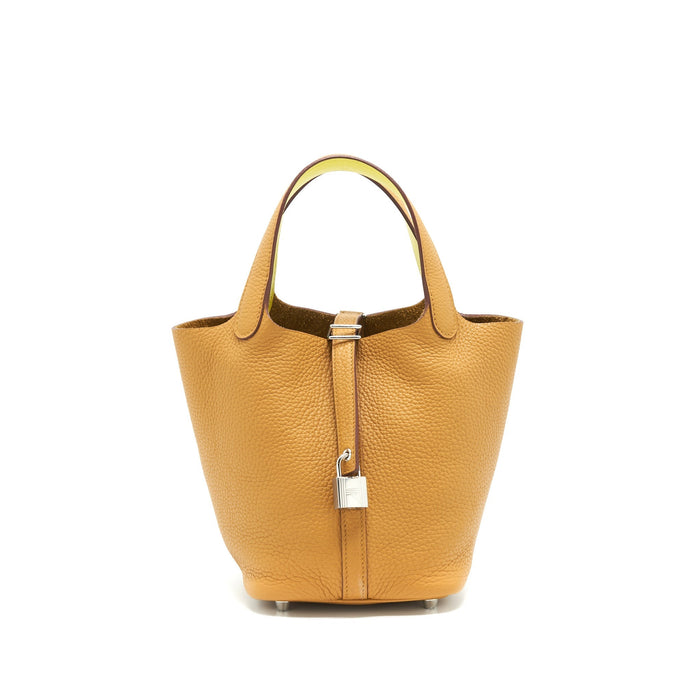 HERMES PICOTIN 18 LOCK BAG SESAME/LIME SHW