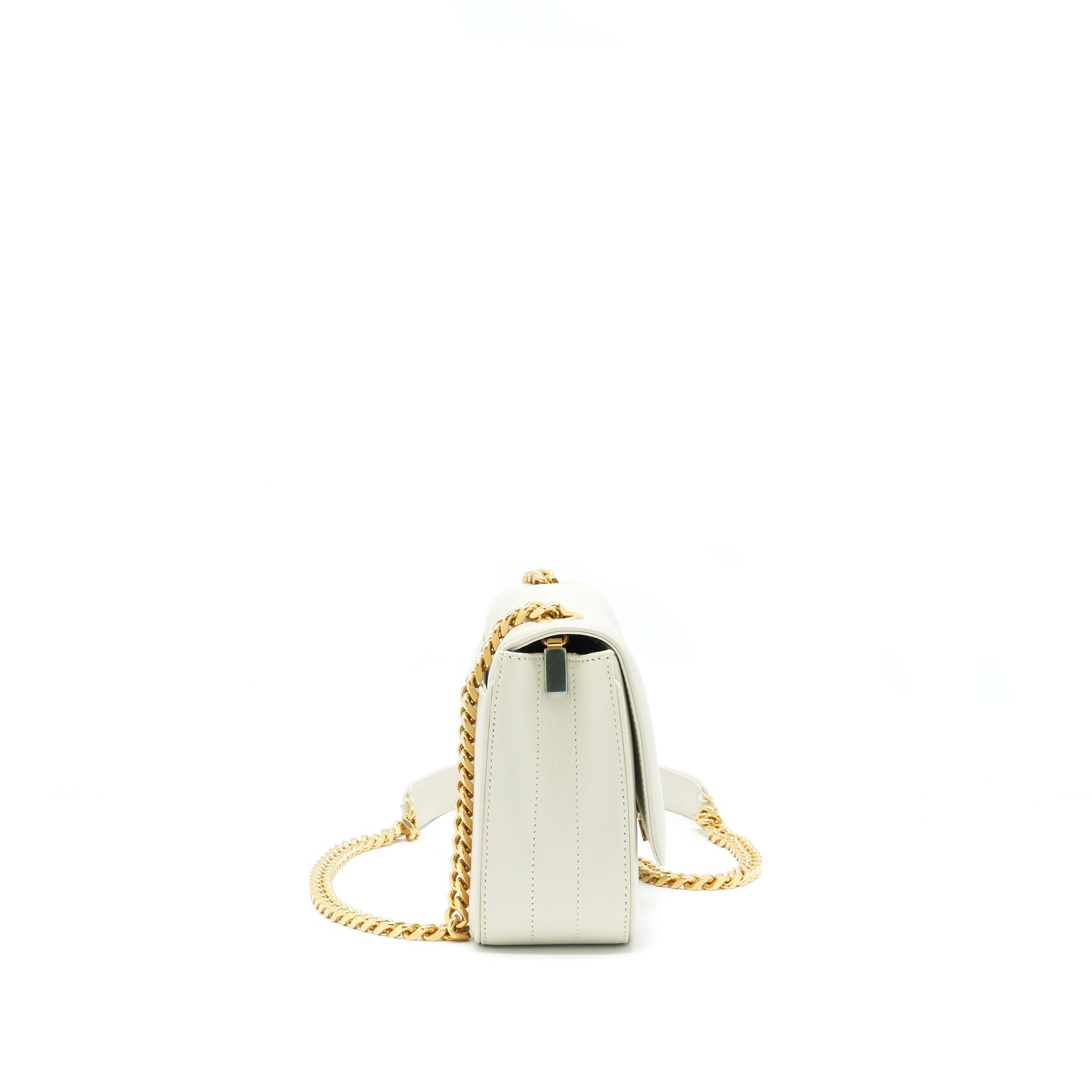 SAINT LAURENT VICKY CHAIN BAG LIGHT BEIGE GHW