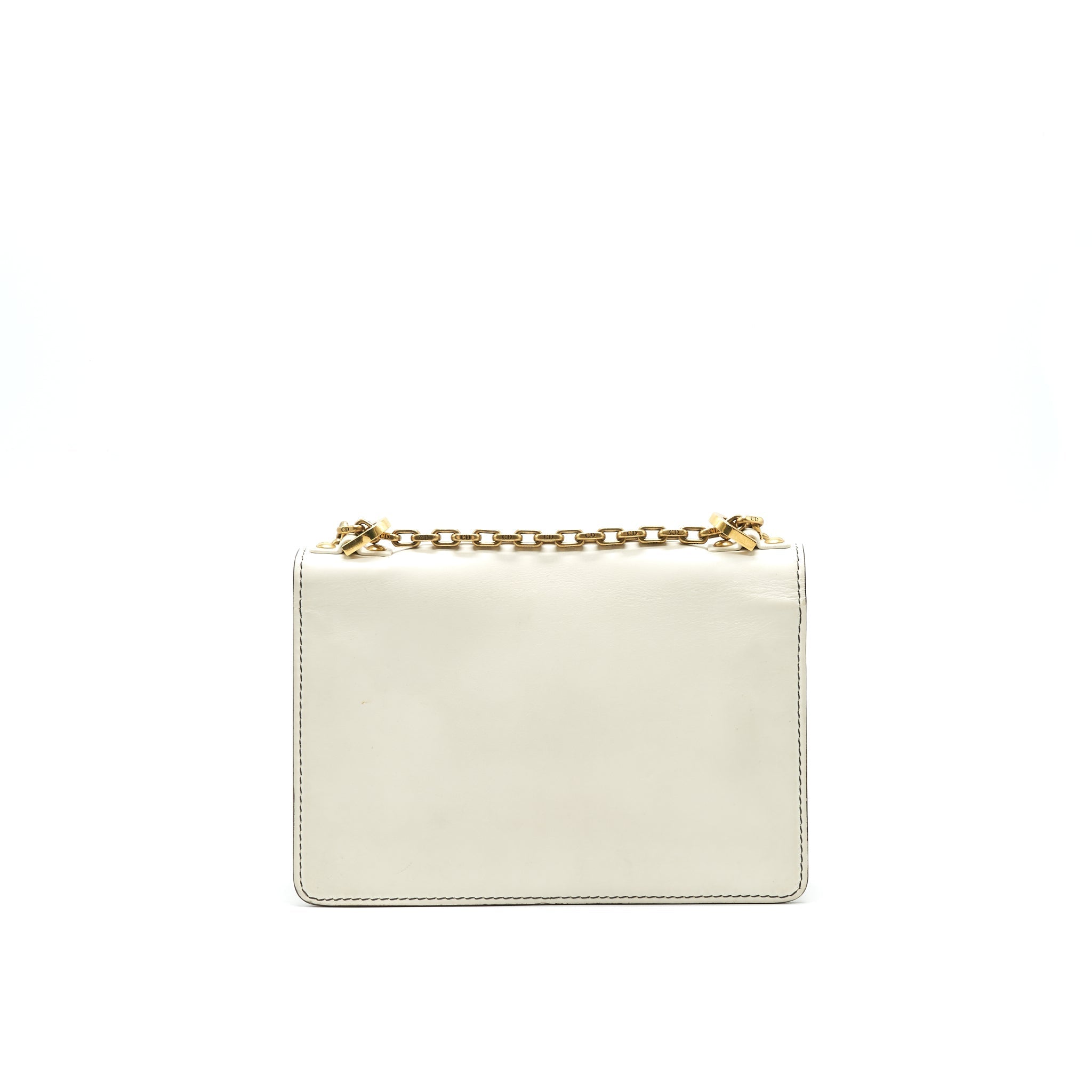 DIOR J'ADIOR MEDIUM FLAP BAG WITH CHAIN WHITE GHW