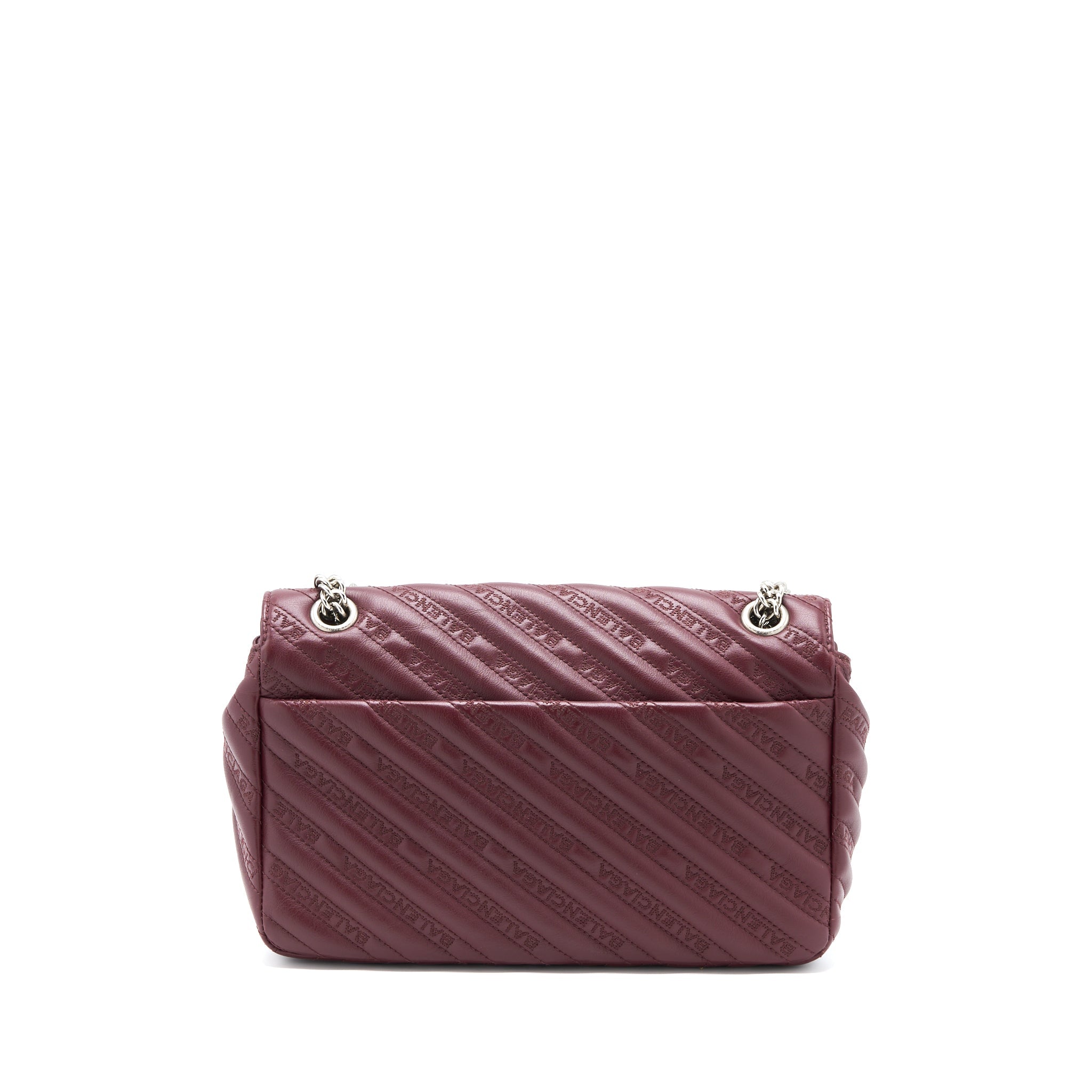 BALENCIAGA LOGO SHOULDER BAG DARK RED SHW