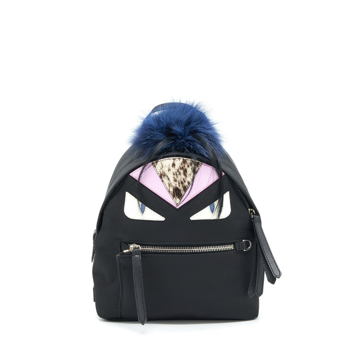 FENDI MINI MONSTER BACKPACK BLACK/ MULTICOLOUR SHW
