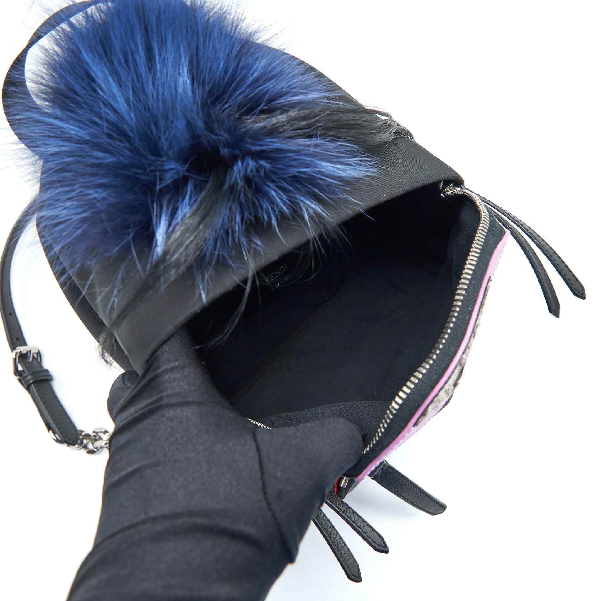 FENDI MINI MONSTER BACKPACK BLACK/ MULTICOLOUR SHW