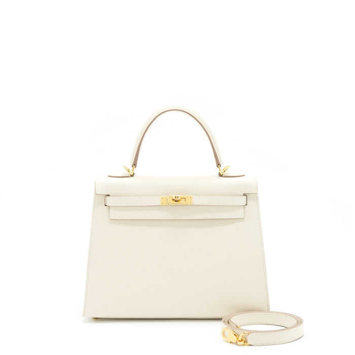 HERMES KELLY 25 SELLIER EPSOM CRAIE GHW