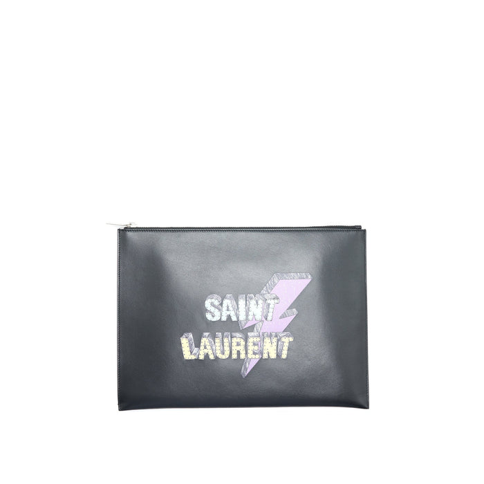 SAINT LAUREN PRINTED CLUTCH BLACK