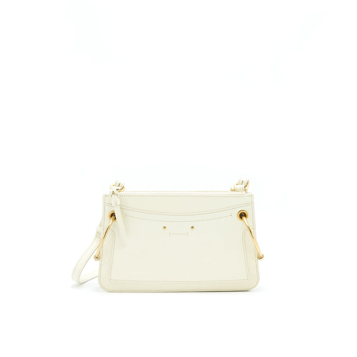 CHLOE DOUBLE ZIP CROSSBODY BAG WHITE GHW