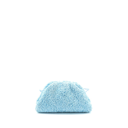 BOTTEGA VENETA MINI POUCH RAFFIA/LEATHER BUBBLE SHW