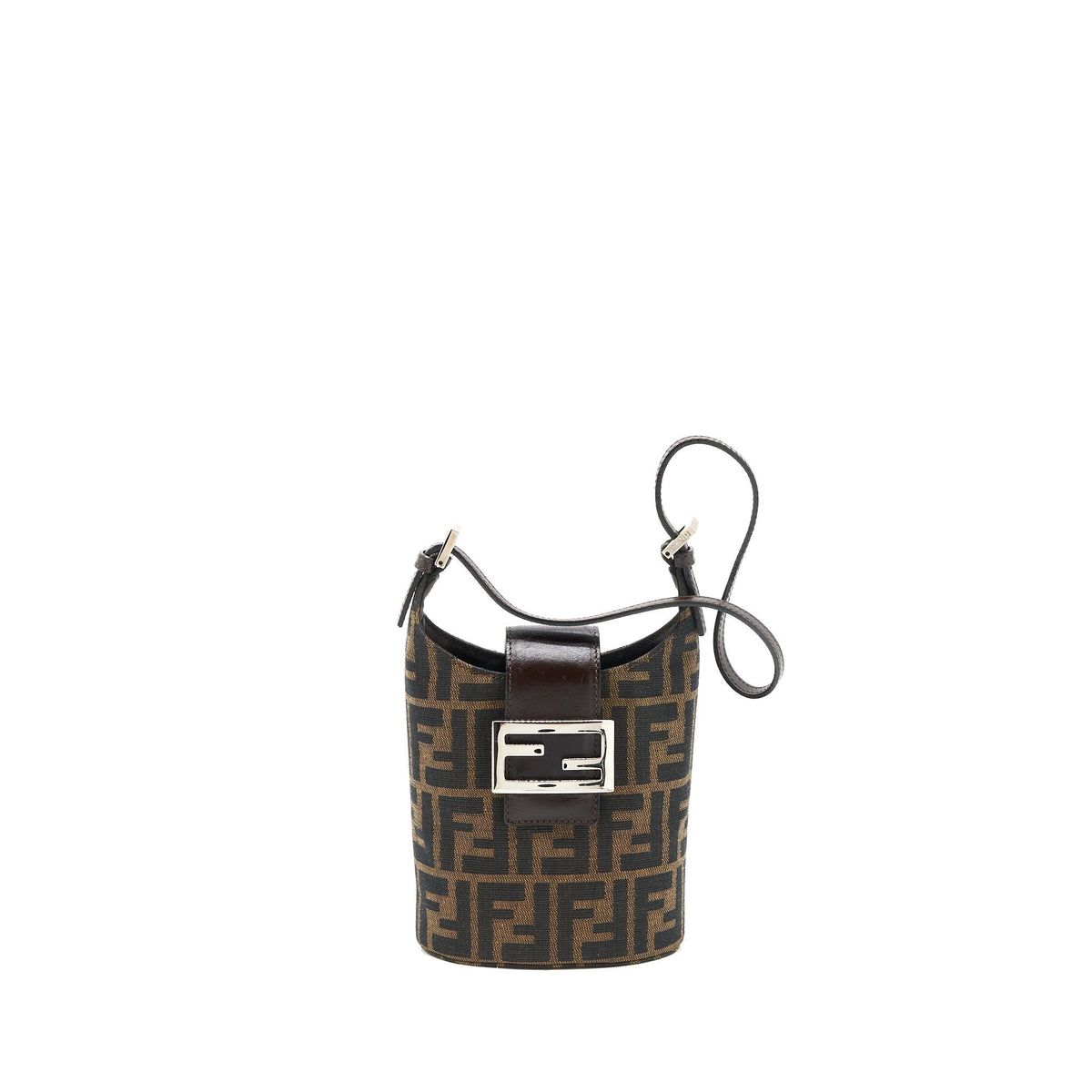 FENDI VINTAGE MINI BAG CANVAS/LEATHER FF JACQUARD SHW