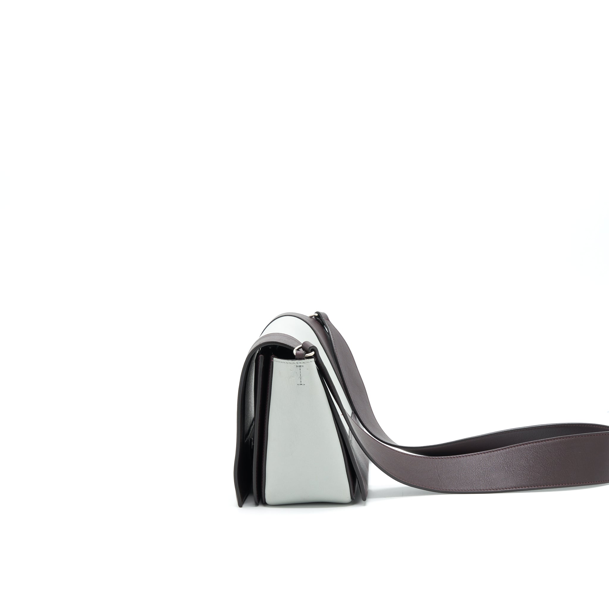 CELINE FRAME SHOULDER BAG GREY/ BURGUNDY