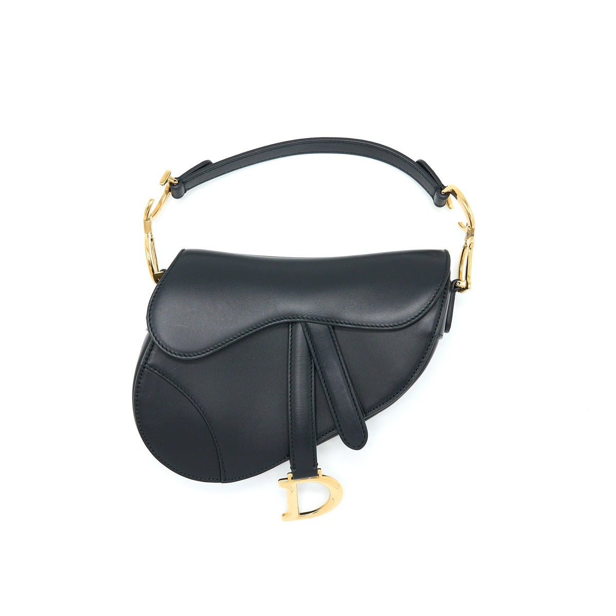 DIOR MINI SADDLE BAG CALFSKIN BLACK GHW