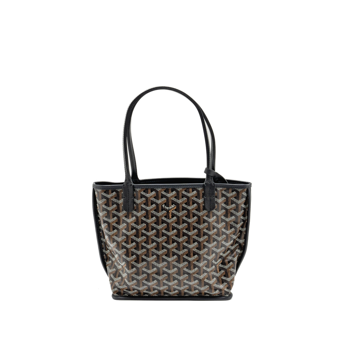 GOYARD MINI ANJOU TOTE GOYARDLINE CANVAS/LEATHER BLACK SHW