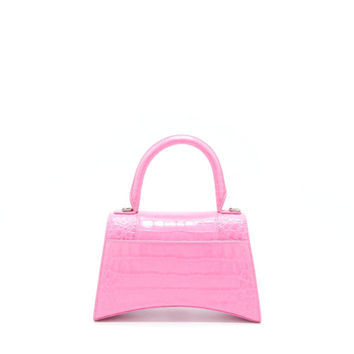 BALENCIAGA HOURGLASS CROC EMBOSSED PINK SHW