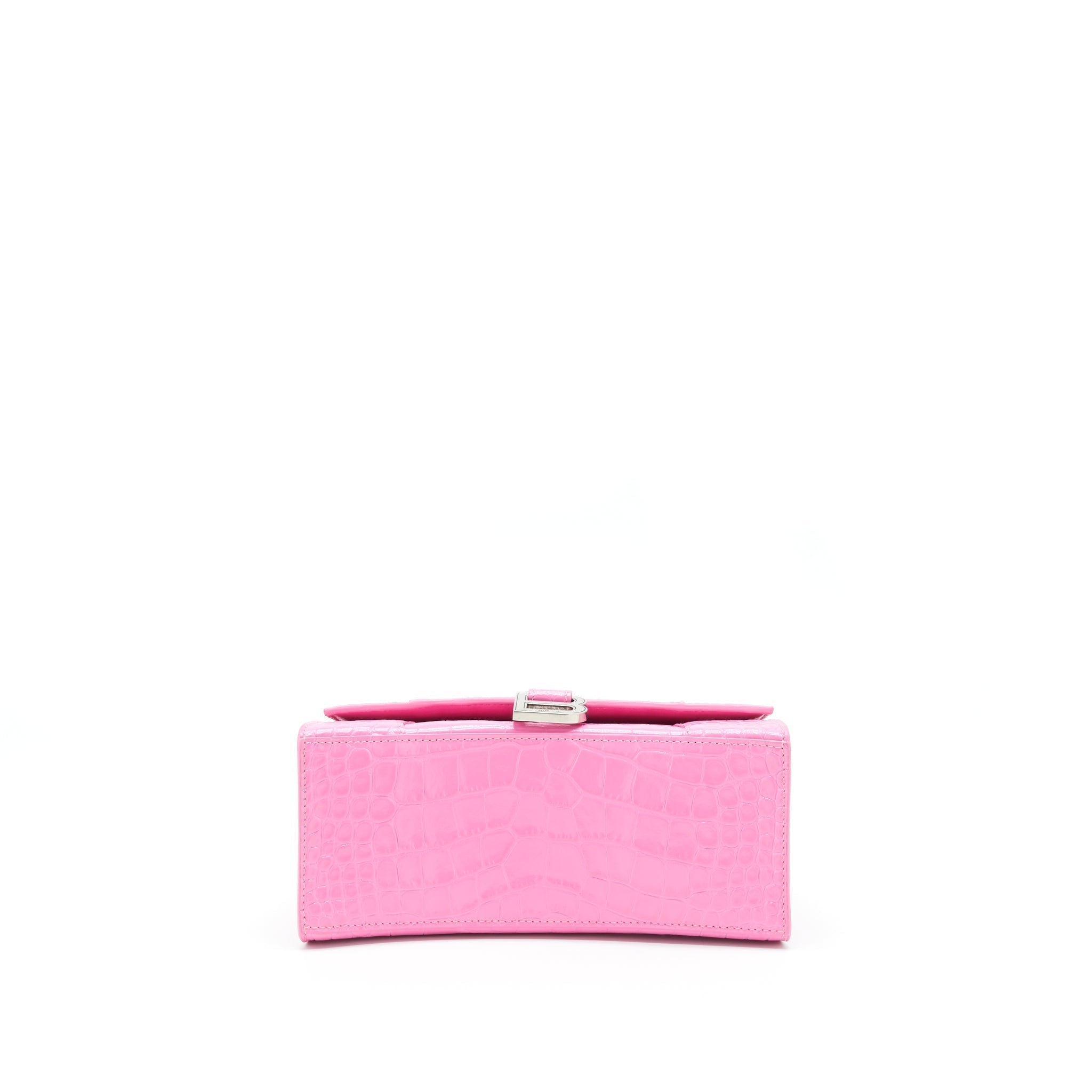 BALENCIAGA HOURGLASS CROC EMBOSSED PINK SHW